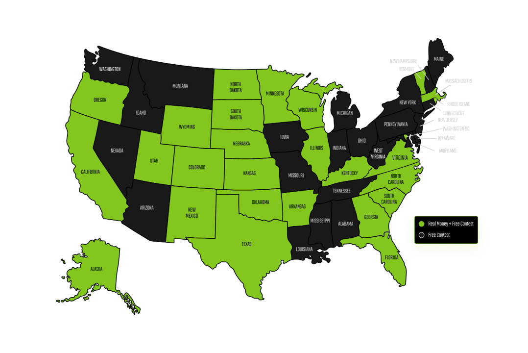 Map of available regions