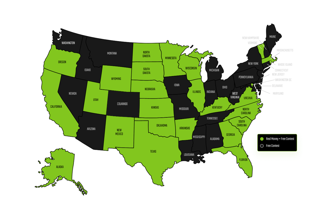 Map of available regions